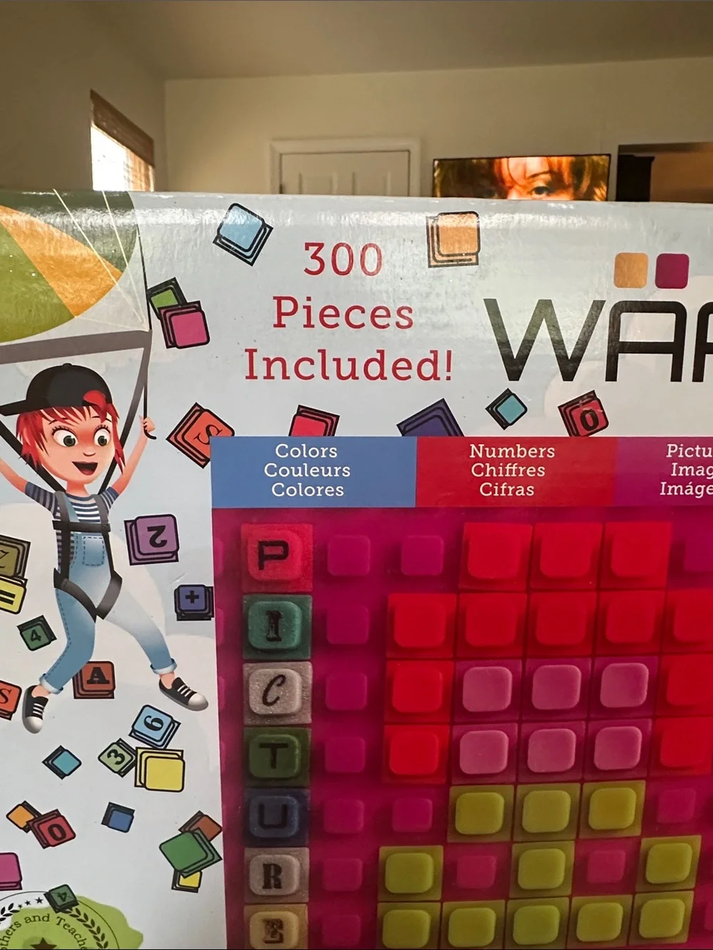 WAFF Play Mat Building Tile Set with bag color numbers games emoji words new